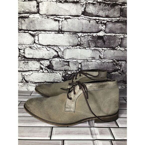 Rogue Gray Taupe Suede Leather Casual Lace Up Ankle Boots Men’s Sz 42EU/9M US - Picture 9 of 15